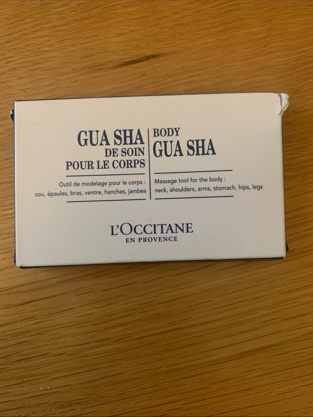 L'OCCITANE White and Navy Body Gua Sha Box new